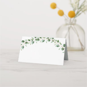 Rustic Eucalyptus Greenery Bröllop Blank Foltygad Placeringskort