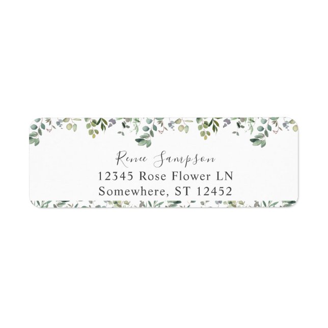 Rustic Eucalyptus Greenery Duo 3 Returadress Returadress Etikett (Framsidan)
