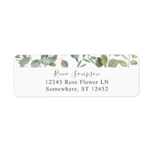 Rustic Eucalyptus Greenery Duo 4 Returadress Etikett