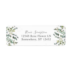 Rustic Eucalyptus Greenery Duo 5 Returadress Etikett