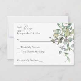 Rustic Eucalyptus Greenery Duo ingen måltid RSVP-k OSA Kort