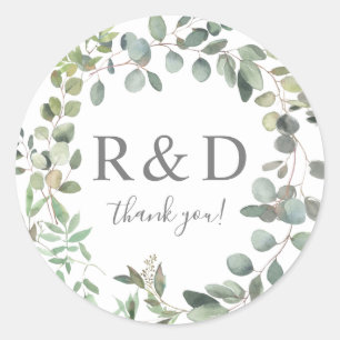 Rustic Eucalyptus Greenery Duo Tack Runt Klistermärke