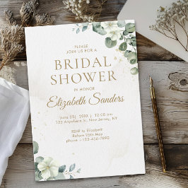 Rustic Eucalyptus Greenery Elegant Bridal Shower Inbjudningar