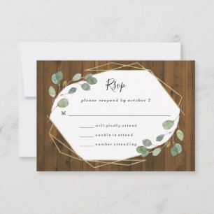 Rustic Eucalyptus Greenery   Geometric Bröllop OSA Kort