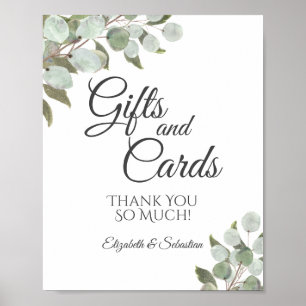 Rustic Eucalyptus Greenery Gifts & Cards Bröllop Poster