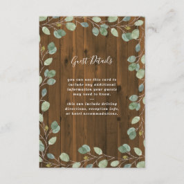 Rustic Eucalyptus Greenery | Information om bröllo Tilläggskort