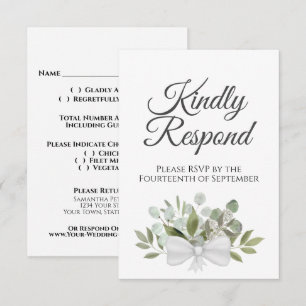 Rustic Eucalyptus & Greenery Sage Grönt Bröllop OSA Kort
