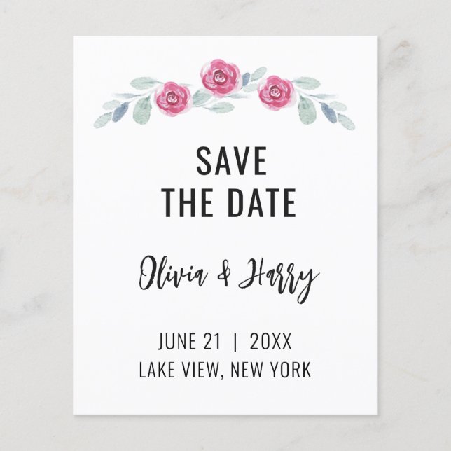 Rustic Eucalyptus Greenery Save Date Flyer (Framsidan)