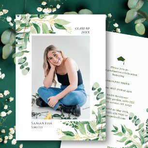 Rustic Eucalyptus Greenery Simple Photo Studenten Meddelande