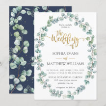 Rustic Eucalyptus Greenery Wandey Guld Bröllop
