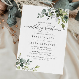 Rustic Eucalyptus Greenery Wedding Reception Inbjudningar