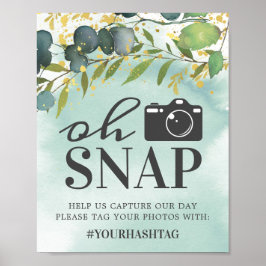 Rustic Eucalyptus Grönt Guld Oh Snap Poster