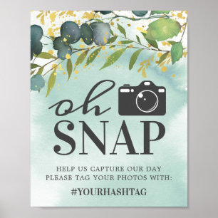 Rustic Eucalyptus Grönt Guld Oh Snap Poster