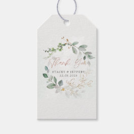 Rustic Eucalyptus Guld Calligraphy Bröllop Presentetikett