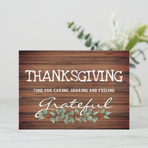 Rustic Eucalyptus  Känns tacksam  Thanksgiving Julkort