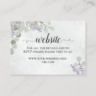 Rustic Eucalyptus & Lavender Bröllop webbplats Tilläggskort