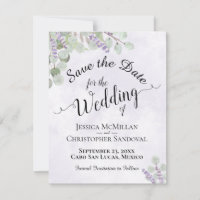 Rustic Eucalyptus & Lavender Chic Lila Bröllop