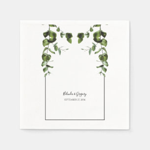 Rustic Eucalyptus Löv Bröllop Pappersservett
