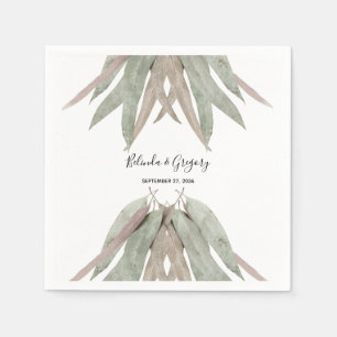 Rustic Eucalyptus Löv Bröllop Pappersservett