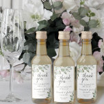Rustic Eucalyptus Löv Bröllop Tack Mini Vinetikett<br><div class="desc">Dessa miniatyrmärken vin flaska är perfekt för att man lägger till en säck i bröllop för att tacka speciella gäster, familjer eller medlemmar i brudens sida. De har en chic för elegant med en skugga med handmålade sprickor av eukalyptus löv och löv i sage-, mynnings- och gröntar. Det finns gammaldags...</div>