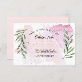 Rustic Eucalyptus Löv Guld Modern OSA i vattenfärg Inbjudningar