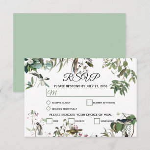 Rustic Eucalyptus Löv Vintage Greenery Bröllop OSA Kort