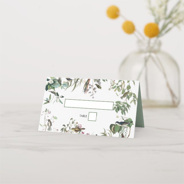 Rustic Eucalyptus Löv Vintage Greenery Bröllop Placeringskort (Framsida)