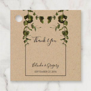 Rustic Eucalyptus Lövs Bröllop Gift Gåvor Etiketter