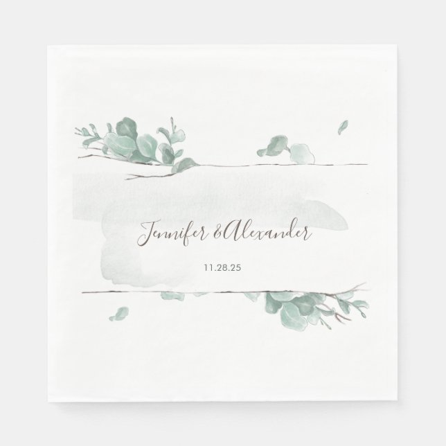 Rustic Eucalyptus Pappersservett (Framsidan)