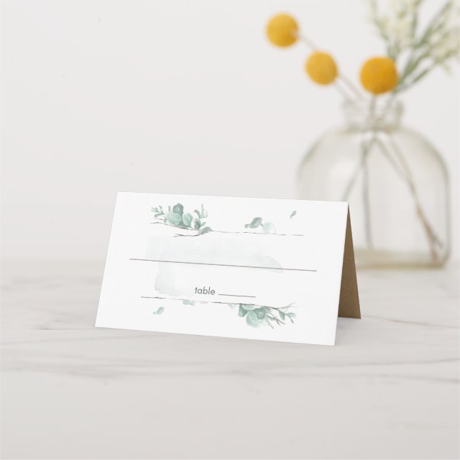 Rustic Eucalyptus Placeringskort (Framsida)