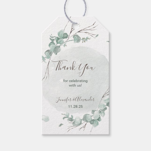 Rustic Eucalyptus Presentetikett (Framsidan)