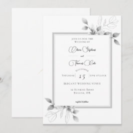 Rustic Eucalyptus Ram Calligraphy Winter Wedding Inbjudningar