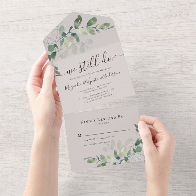 Rustic Eucalyptus Vow Renewal Ecru (Avrivbar del)