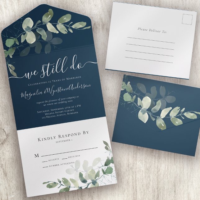 Rustic Eucalyptus Vow Renewal Navy Blue (Skapare uppladdad)