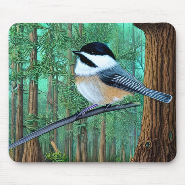 Rustic Evergreen Gräs Chickadee Musmatta (Framsidan)