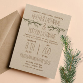 Rustic Evergreen Grenar bröllopsinbjudan Inbjudningar