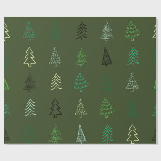 "Rustic Evergreen Jul Wrapping Papper" Presentpapper