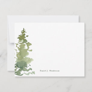 Rustic Evergreen Personlig Stationery Anteckningskort