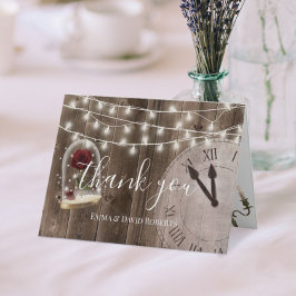 Rustic Fairytale Bröllop Barn Wood Tack Kort