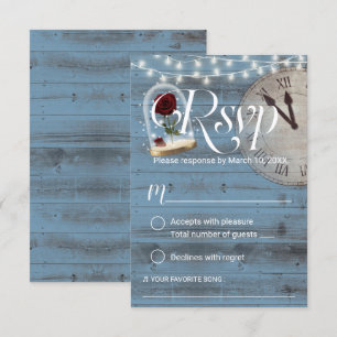 Rustic Fairytale Dusty Blue Barn Bröllop OSA Kort