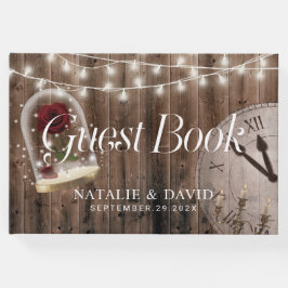 Rustic Fairytale Ro Glass Dome Bröllop Gästböcker