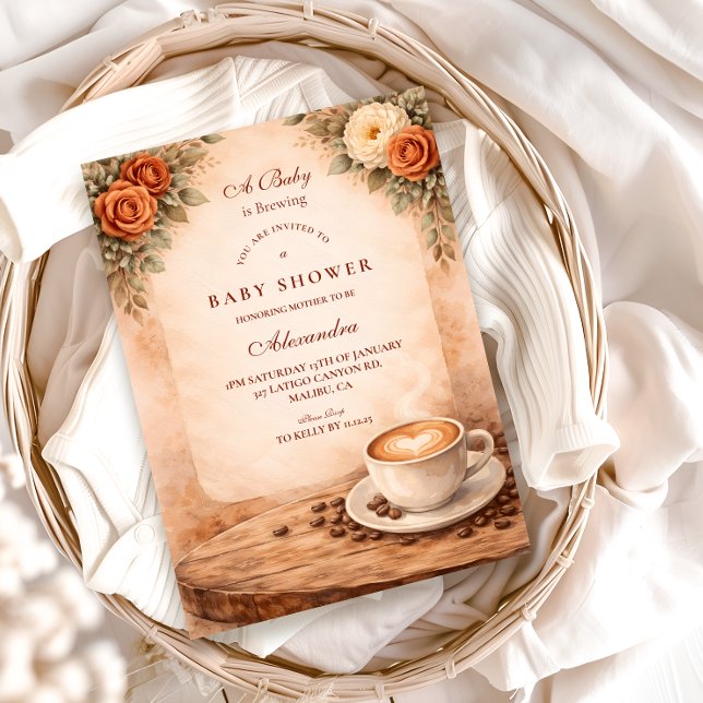 Rustic Fall A Baby Is Brewing Inbjudningar (Skapare uppladdad)