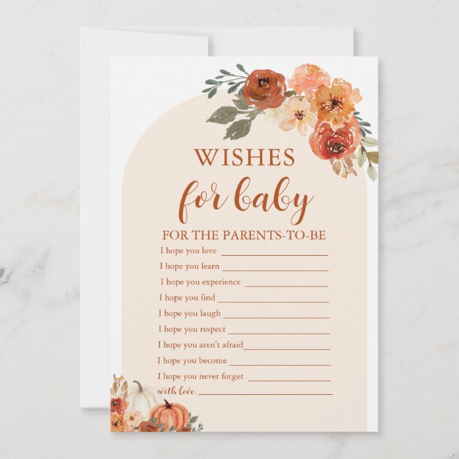 Rustic Fall A Little Pumpkin Önskemål för Baby Gam Inbjudningar (Framsida)