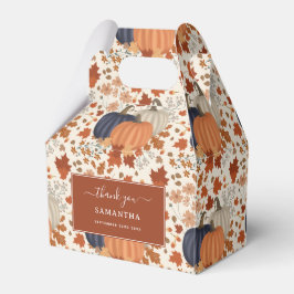 Rustic Fall Autumn Pumpkins Wildblommor Löv Presentaskar