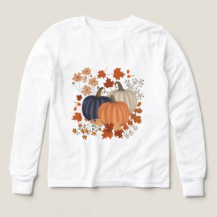 Rustic Fall Autumn Pumpkins Wildblommor Löv T Shirt