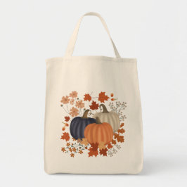 Rustic Fall Autumn Pumpkins Wildblommor Löv Tygkasse