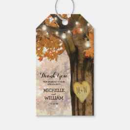 Rustic Fall Autumn Träd Wedding Favor Tack Presentetikett