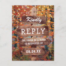 Rustic Fall Autumn Woodland Bröllop OSA
