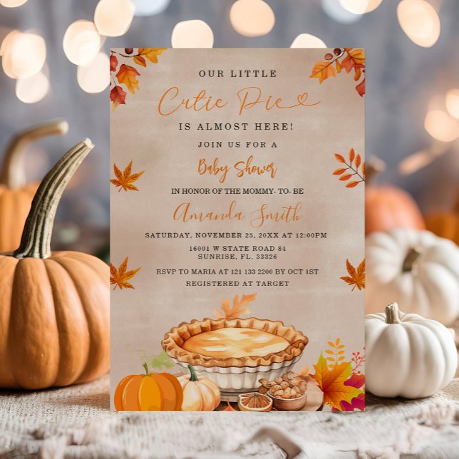 Rustic Fall Baby Shower a Little Cutie Paj Inbjudningar (Skapare uppladdad)