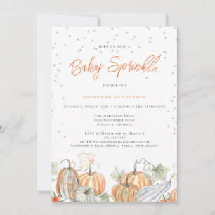 Rustic Fall Baby Shower Sprinkle Pumpkin Inbjudningar